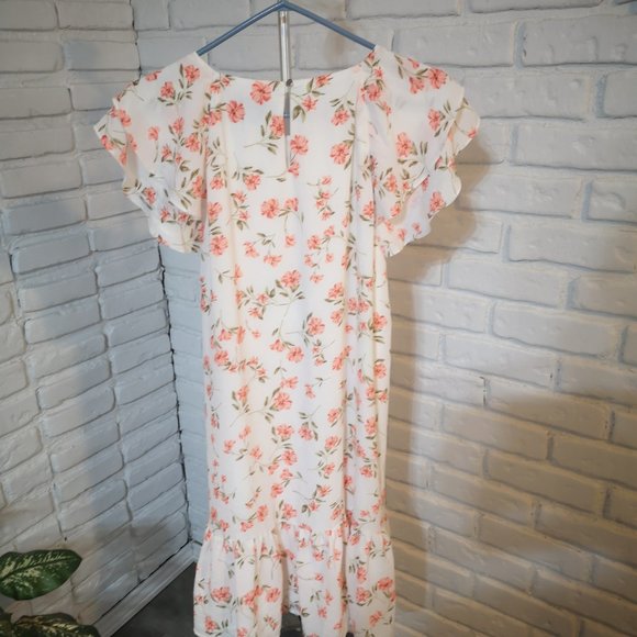 CeCe Ladies Fully Lined Ruffle Bottom Short Sleeve Dress - Picture 2 of 8